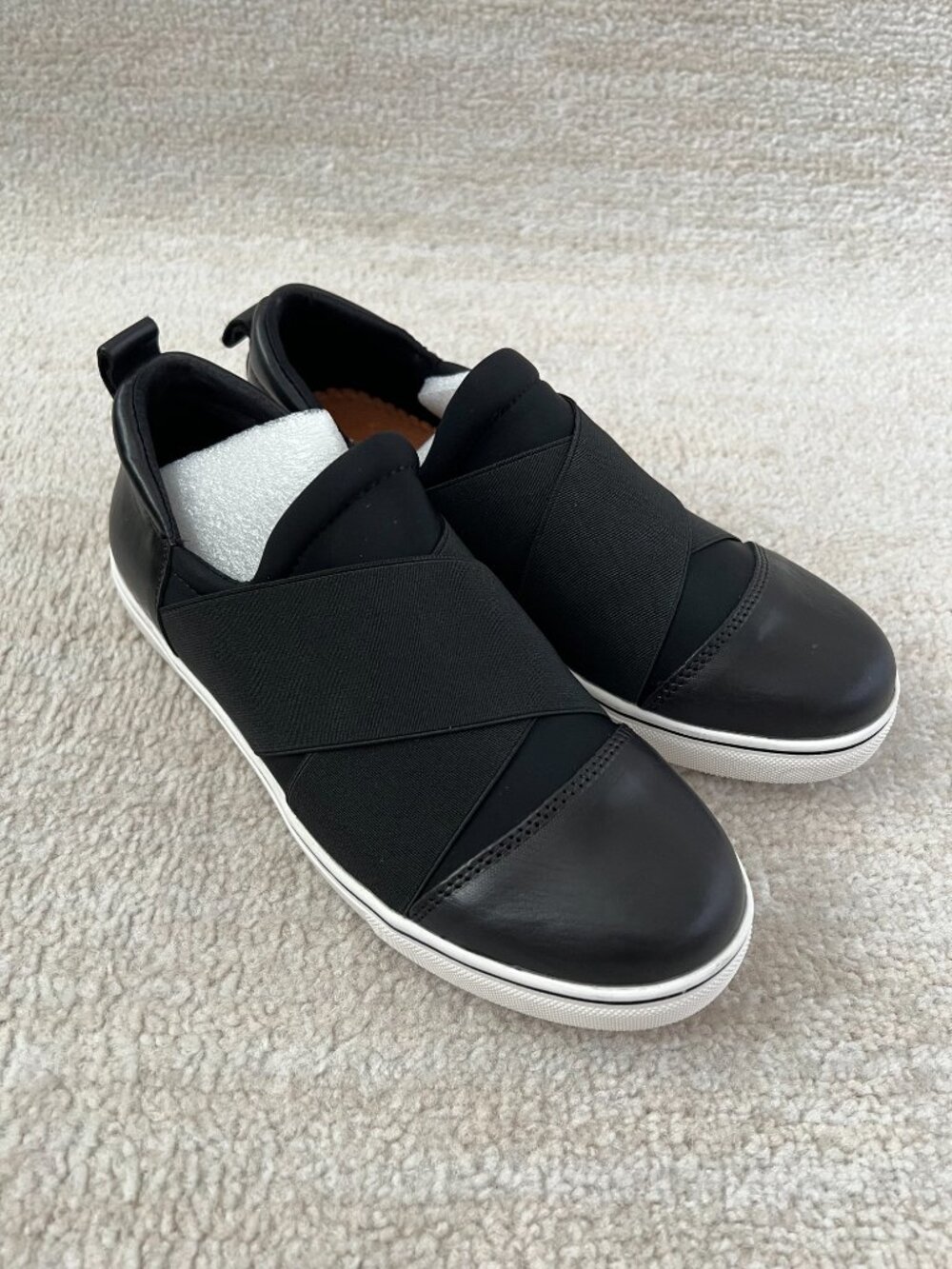 Bernie Mev Elmwood Black Leather Slip On Low Top Sneakers Flats Shoes 39 - Picture 4 of 11